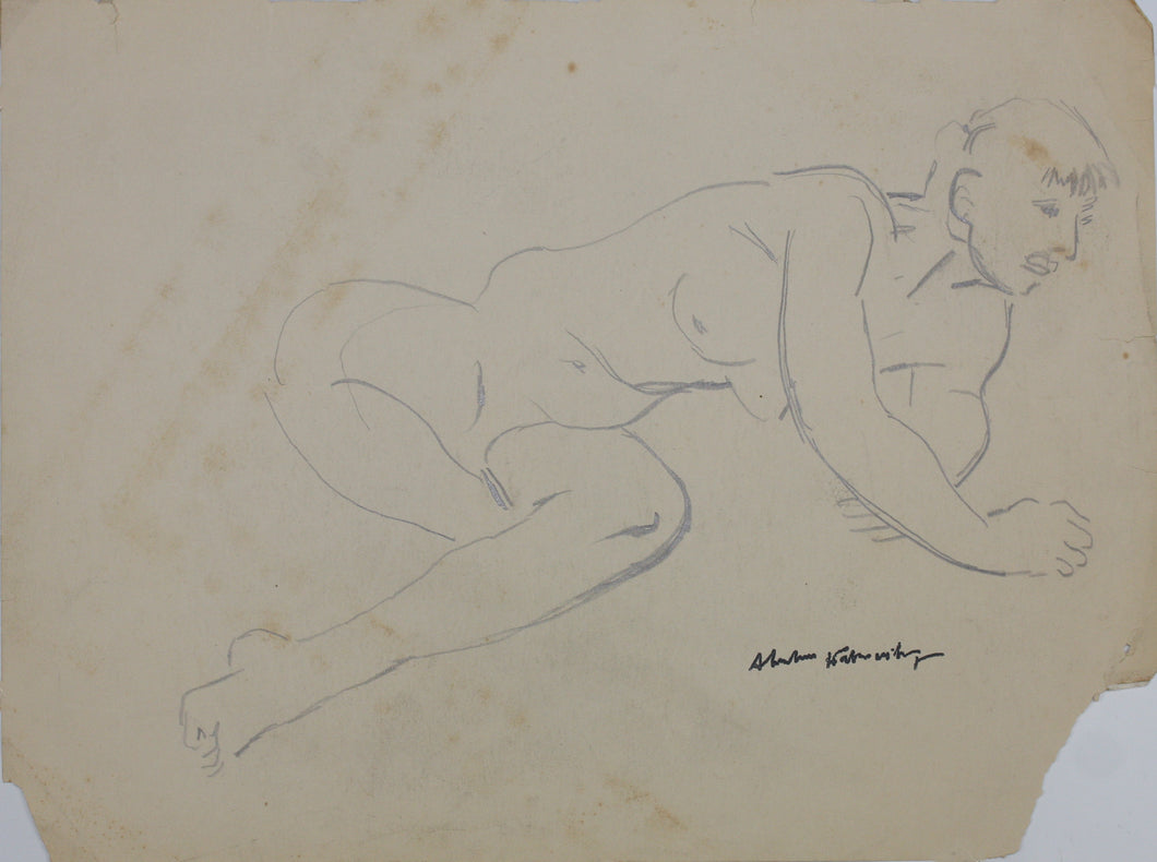 Study of male nude. Graphite drawing. XX C.