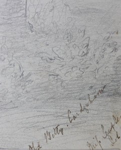 Carningham. A young girl walking along the alley of the park. Graphite drawing. c. 1827.