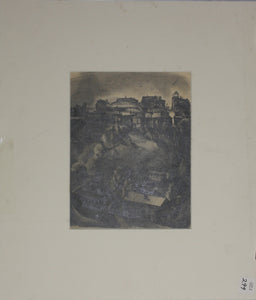 Charles Locke. Cityscape. Graphite drawing. 1920s.