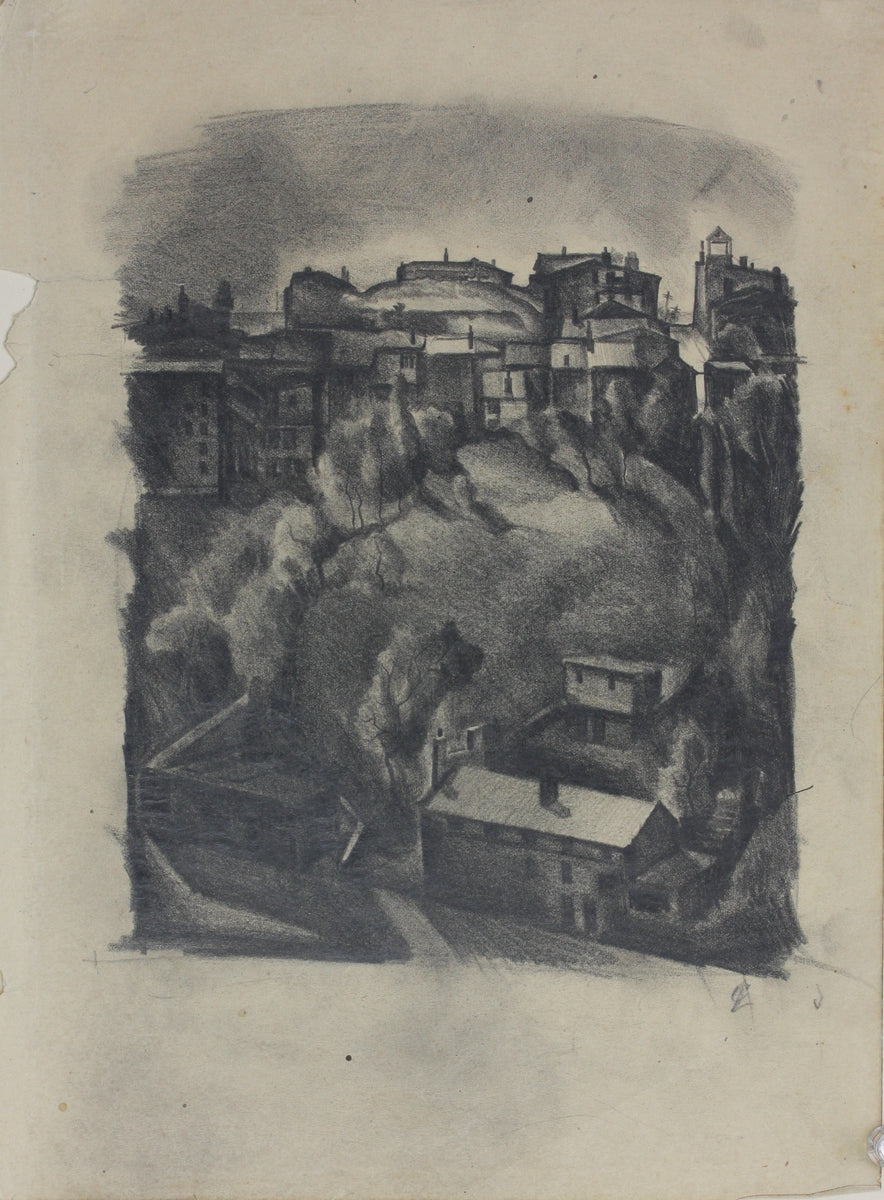 Charles Locke. Cityscape. Graphite drawing. 1920s. – Goldin Fine Art