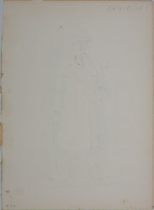 Charles Locke. Businessman with briefcase. Ink, pen, and brush drawing. 1958.