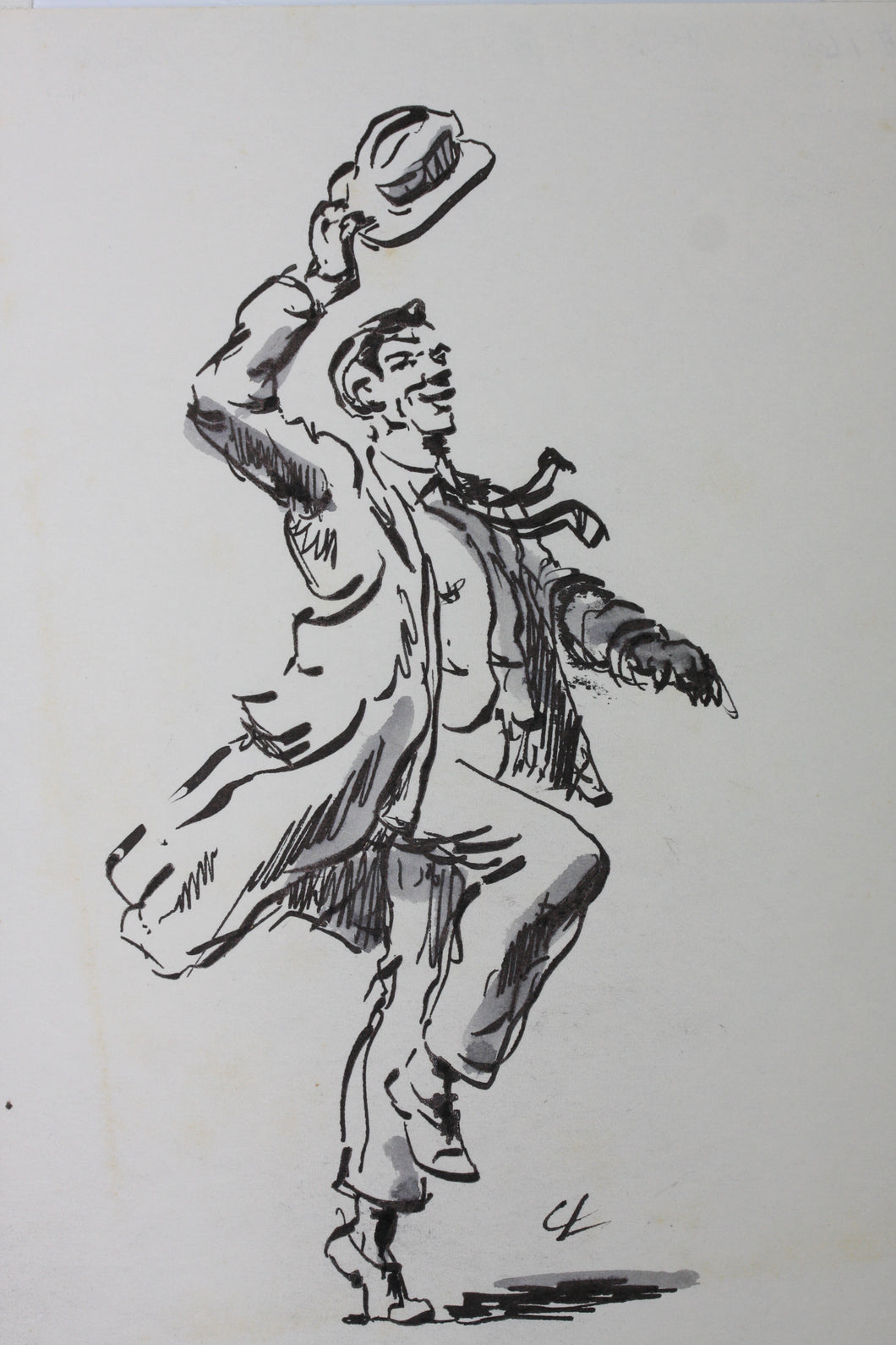 Charles Locke. High Stepping. Ink, pen, and brush drawing. c. 1950s.