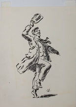 Load image into Gallery viewer, Charles Locke. High Stepping. Ink, pen, and brush drawing. c. 1950s.
