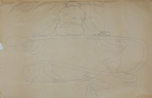 Load image into Gallery viewer, Jack Bennett. Female portrait, Bar scene, Cowboy, Bull, Party Pooper etc. Three sheets of graphite drawings. XX C.
