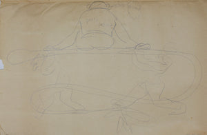 Jack Bennett. Female portrait, Bar scene, Cowboy, Bull, Party Pooper etc. Three sheets of graphite drawings. XX C.