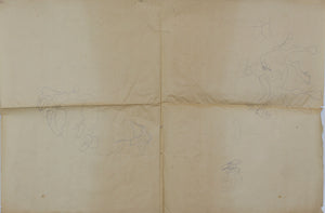 Jack Bennett. Female portrait, Bar scene, Cowboy, Bull, Party Pooper etc. Three sheets of graphite drawings. XX C.