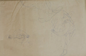 Jack Bennett. Female portrait, Bar scene, Cowboy, Bull, Party Pooper etc. Three sheets of graphite drawings. XX C.