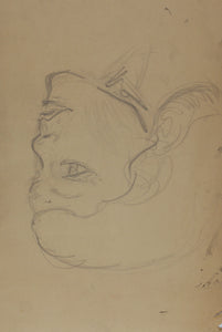 Jack Bennett. Female portrait, Bar scene, Cowboy, Bull, Party Pooper etc. Three sheets of graphite drawings. XX C.