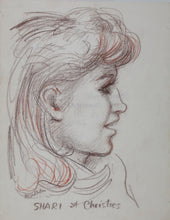 Load image into Gallery viewer, John Middleton Freeman. Portrait of Shari. Crayon drawing. Late XX C.
