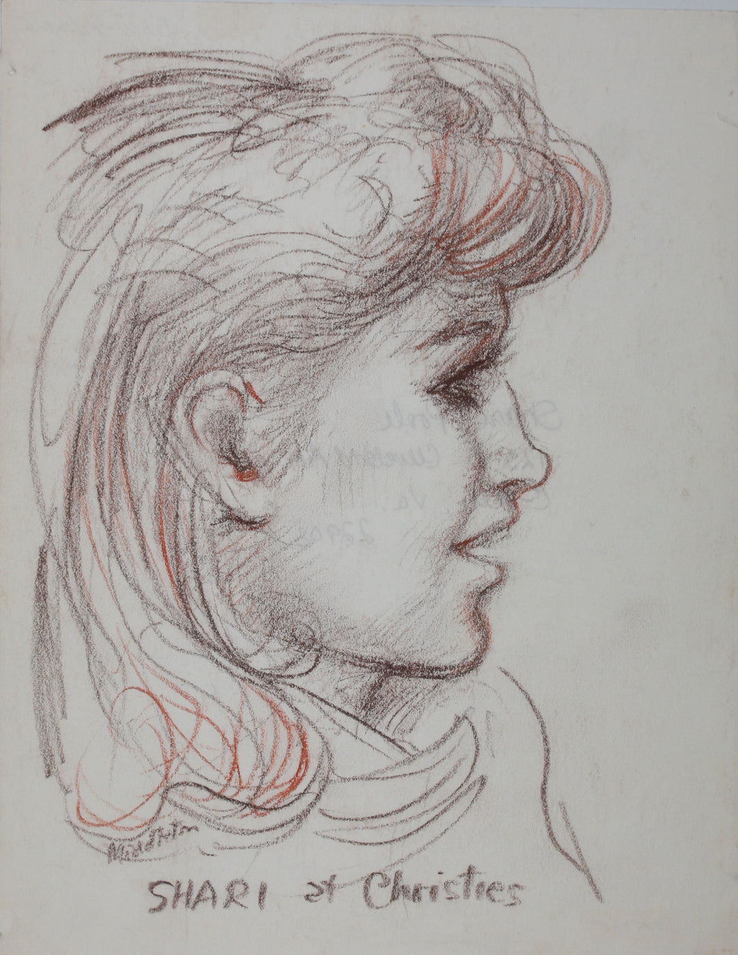 John Middleton Freeman. Portrait of Shari. Crayon drawing. Late XX C.