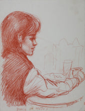 Load image into Gallery viewer, John Middleton Freeman. Portrait of Darcy. Sanguine drawing. 1985.
