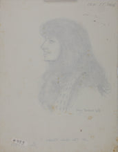 Load image into Gallery viewer, John Middleton Freeman. Portrait of a red haired girl. Ink drawing. 1970.
