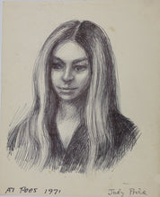 Load image into Gallery viewer, John Middleton Freeman. Portrait of Judy Price. Ink drawing. 1971.
