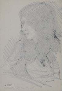 John Middleton Freeman. Portrait of Janet. Ink drawing. Late XX C.