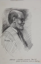 Load image into Gallery viewer, John Middleton Freeman. Portrait of an artist James Lincoln. Ink drawing. 1974.
