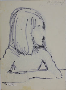 John Middleton Freeman. Portrait of Marty. Ink drawing. Late XX C.
