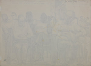John Middleton Freeman. Veterans of four wars. Ink drawing. 1970.