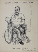 Load image into Gallery viewer, John Middleton Freeman. Portrait of John Crouch. Ink drawing. 1970.
