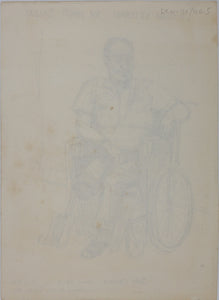 John Middleton Freeman. Portrait of John Crouch. Ink drawing. 1970.