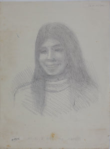 John Middleton Freeman. Portrait of Karen II. Ink drawing. 1975.