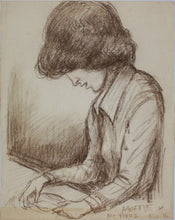 Load image into Gallery viewer, John Middleton Freeman. Portrait of Muffie. Brownish Conte crayon drawing. Late XX C.
