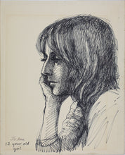 Load image into Gallery viewer, John Middleton Freeman. Portrait of Jo Ann. Ink drawing. Late XX C.
