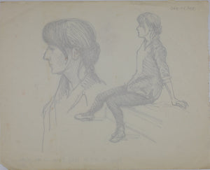 John Middleton Freeman. Portrait of Joyce. Ink drawing. 1966.