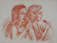 Load image into Gallery viewer, John Middleton Freeman. Backup singers. Sanguine drawing. Late XX C.
