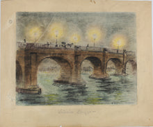 Load image into Gallery viewer, John Middleton Freeman. Waterloo Bridge. Pastel painting. 1935.
