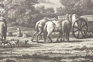 Joshua Bryant. Sporting scene in the forest of trois fontaine. Aquatint by Merigot. 1806.