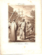 Load image into Gallery viewer, Giovanni Wenzel. Philippe Bigioli. Saint John of the Cross. Saint Sylvester Abbot. Saints Barlaam and Josaphat. Saint James of the Marches. Saint Saturninus. Saint Andrew. Six aquatints. 1843.
