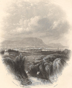 Andrew Nicholl, after. Belfast. Engraving by J. Hinchliff. Early 19 century.