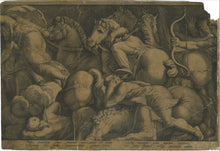 Load image into Gallery viewer, Jan Saenredam after Hendrick Goltzius after Polidoro da Caravaggio. The Punishment of Niobe. 1594.
