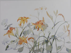 Susan Headley van Campen. Lilies And Hydrangea. Lithograph. 1984.