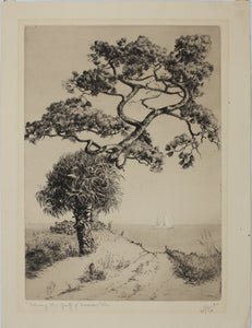 Walter Ronald Locke. Along the Gulf of Mexico. Florida. Etching. 1934.