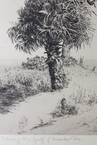 Walter Ronald Locke. Along the Gulf of Mexico. Florida. Etching. 1934.