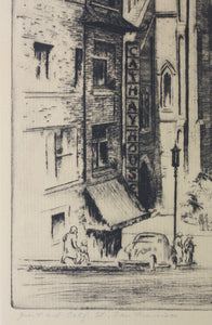 Arthur W. Palmer. Grant and California Street, San Francisco. Etching. Mid XX C.