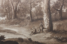 Load image into Gallery viewer, Claude Lorrain, after. A Landscape - Mercury and Apollo. No.38. Etching by Richard Earlom. 1803.
