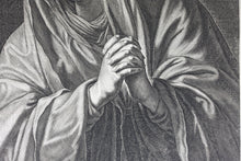 Load image into Gallery viewer, Philippe de Champaigne, after. Our Lady of Sorrows. Engraving by Adrian van Melar. Second half of the 17th century.
