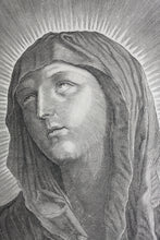 Load image into Gallery viewer, Guido Reni, after.  Adrian van Melar, after. The head of the Virgin. Engraving by C. Galle. Second half of the 17th century.
