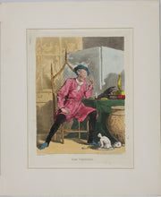 Load image into Gallery viewer, John Augustus Atkinson. The Virtuoso. Hand-colored aquatint. 1819.
