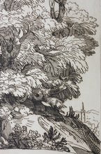 Load image into Gallery viewer, Annibale Carracci, after. Anne Claude de Caylus, after. Landscape with two large coupled trees. Chalcographie du Louvre, Musées Imperiaux. XIX C.
