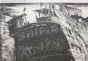 Frank Brangwyn ARA. Breaking up the Caledonia. Print. 1914.