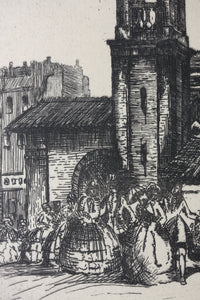Sigmund  Lee Wolffs. Old Charleston. Etching. Mid XX C.