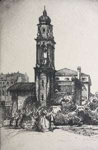 Sigmund  Lee Wolffs. Old Charleston. Etching. Mid XX C.