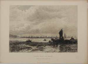 David Law. Fishing boats off Whitby. Etching. Late XIX C.