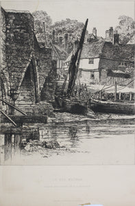 Richard Samuel Chattock JP RBSA. On the Medway. Etching. 1884.