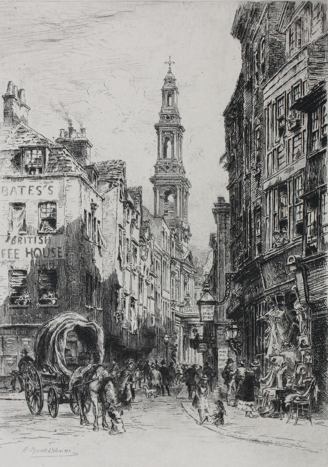 Alfred-Louis Brunet-Debaines. St. Mary-le-Strand. Etching. 1880’s