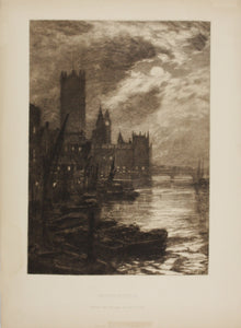 David Law. Westminster. Etching. 1880th.