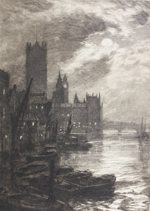 David Law. Westminster. Etching. 1880th.